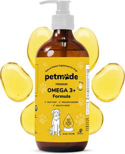 Omega 3 Fish Oil for Dogs Skin and Coat - Wild Alaskan Pollock Oil Liquid EPA & DHA Supplements 16 Fl Oz