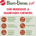 SPOT Bam-Bones Plus T Bone Bamboo Fiber Nylon Dog Chew Toy for Moderate Aggressive Chewers Durable Long Lasting Non-Splintering Beef Flavor 6 in