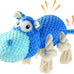 Tooptate blue medium dog toys for aggressive chewers, squeaky plush interactive toys for large dogs