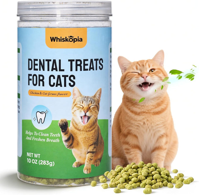 13.4 oz Natural Chicken Catnip & Cat Grass Hairball Control & Dental Care Treats for Indoor Cats and Kittens