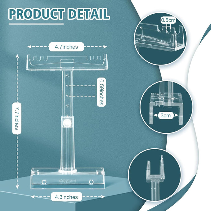 adjustable clear acrylic fish tank light riser stand aquarium lamp brackets kit for 2.34-4.7 inches light