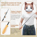 rosaui cat teaser wand toys, 42.15'' long, sustainable wooden handles, 2pcs wires and 5pcs natural refills, for indoor kittens