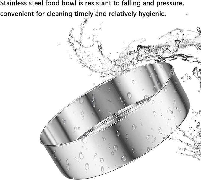 tfwadmx pet double dishes rabbit food water dispenser set with cute stainless steel bowl for kitten puppy bunny
