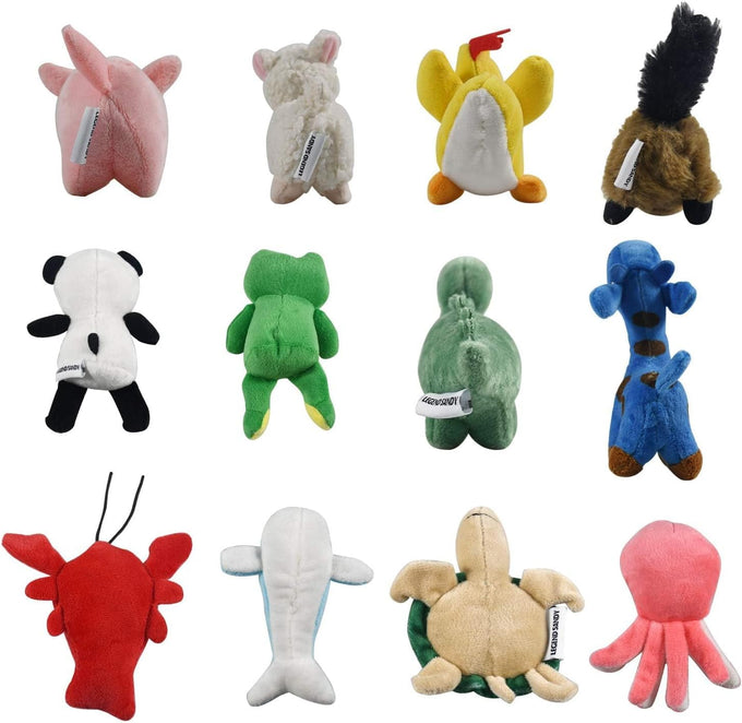 Legend Sandy Squeaky Plush Dog Toy Pack, 12 Soft Puppy Chew Toys with Squeakers for Small Medium Size Dogs