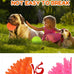 pweituoet 4.5" heavy duty squeaky dog balls for medium large dogs, 2 pack