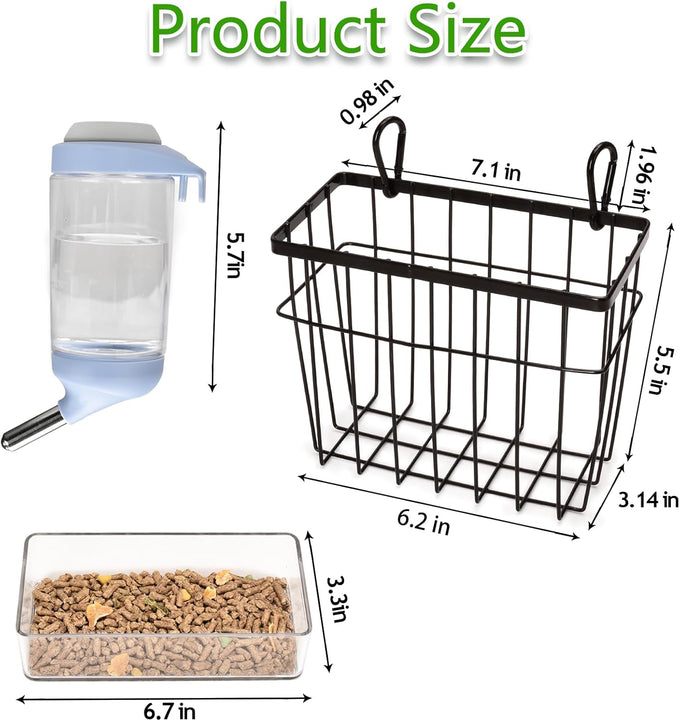sangle sophfy rabbit hay feeder small animal feeding set with 350ml water bottle