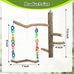 Bird Swing Toys with Perch Stand for Budgies, Parakeets, Cockatiels, and Small Birds - Bird-Safe Wood and Colored Chains