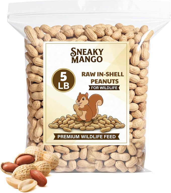 Sneaky Mango raw peanuts in shell, 5 pounds, all-natural food for wildlife, grown in USA for healthy nutrition