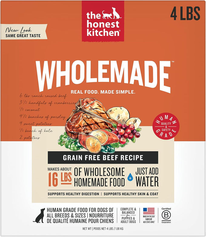 The Honest Kitchen Dehydrated Grain-Free Dog Food, Beef, 4 lb