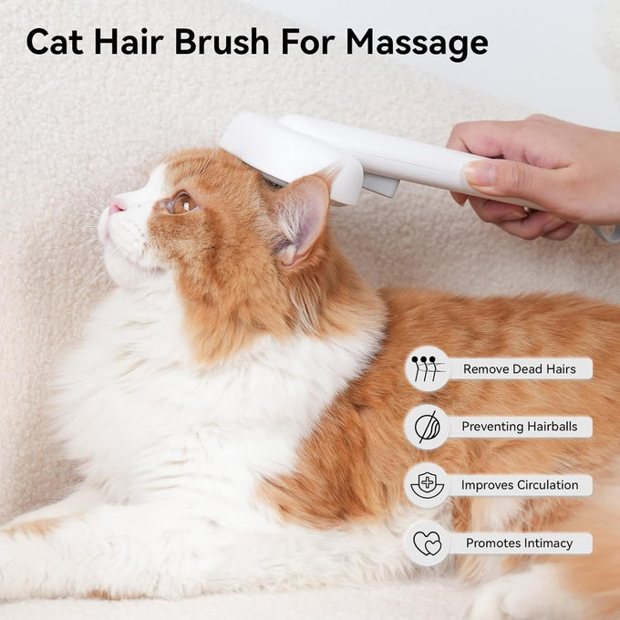 Aumuca Stainless Steel Cat Brush for Shedding, Indoor Cats, Long or Short Haired Cats, Cat Grooming, Massage, and Hair Removal