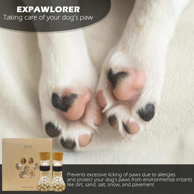 Expwlorer Anti Slip Dog Socks for Small Medium Large Senior Dogs with Traction Control Boots and Paw Protectors