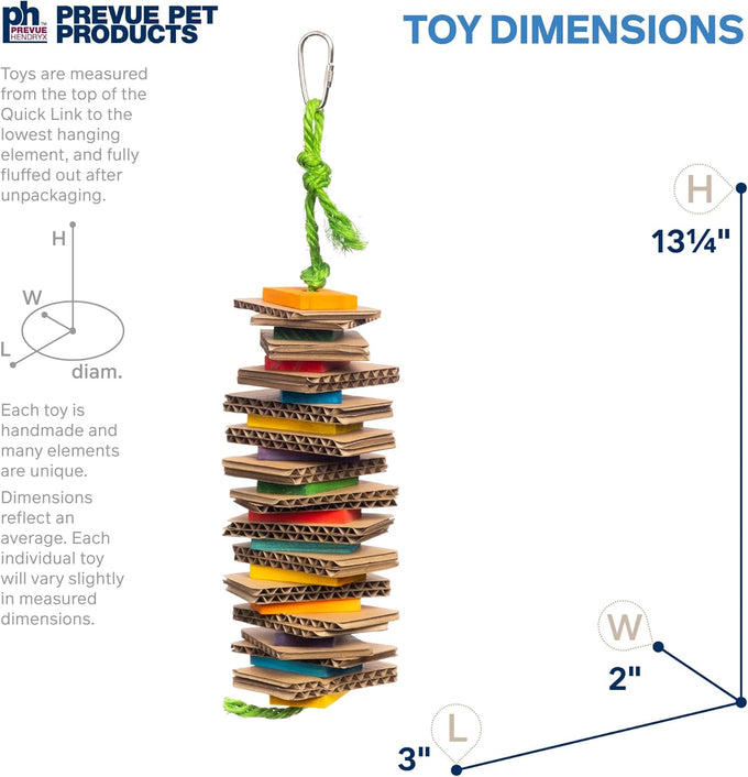 prevue pet products playfuls shredding stack bird toy 60247 for small and medium birds