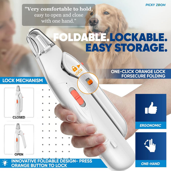2-in-1 dog & cat nail clippers with light, sharp blade, painless quiet pet nail claw trimmers for small medium large pets