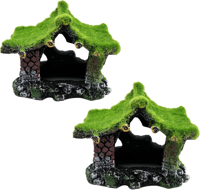 Tfwadmx resin aquarium decoration house small betta fish hide cave ornament tank small fish shrimp hideaway