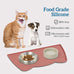 Erythrinus OHMO Silicone Pet Feeding Mat, Waterproof Dog Water Bowl Tray, Non-Skid, Easy Clean, Dishwasher Safe