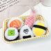 5pcs cute sushi plush catnip toys with bell and feathers for indoor cat boredom relief