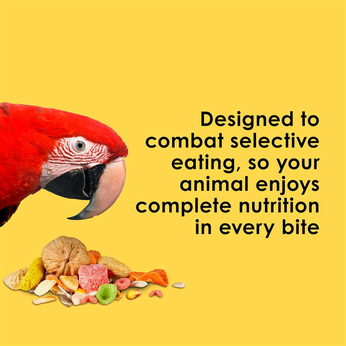 Kaytee Fiesta Big Bites macaw food nutritious fun blend supports skin feather digestion brain heart health 10 pounds large premium ingredients