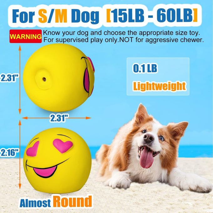 holyteed soft latex squeaky dog balls for medium breeds, 6pcs, 2.31*2.16