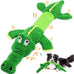 WOWBALA interactive squeaky dog chew toy for small, medium & large dogs, crocodile-shaped, plush, crinkle paper, 24-inch length