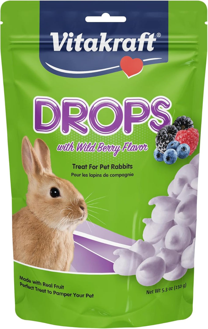 Vitakraft wildberry flavored rabbit treats 5.3 oz yogurt drops for small animals
