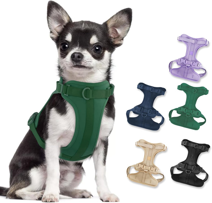 Wisedog No Pull Lightweight Adjustable Pet Vest Harness for Small Medium Large Dogs, Soft Cushion, Pine Green, Size S