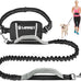 Lanney Hands-Free Dog Leash for Medium Large Dogs with Zipper Dual Handle and Retractable Bungee