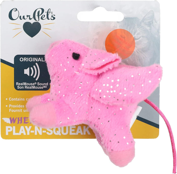 OurPets PlayNSqueak Backyard Squeaking Squirrel Cat Toy for All Breed Sizes