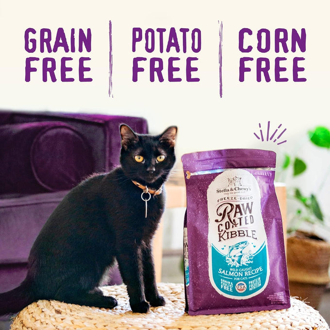Stella & Chewy's Raw Coated Cat Food - High Protein, Grain-Free Kibble with Cage-Free Chicken - Premium Digestive Support with Probiotics - Natural Small Kibble - Perfect For Picky Eaters - 2.5lb Bag