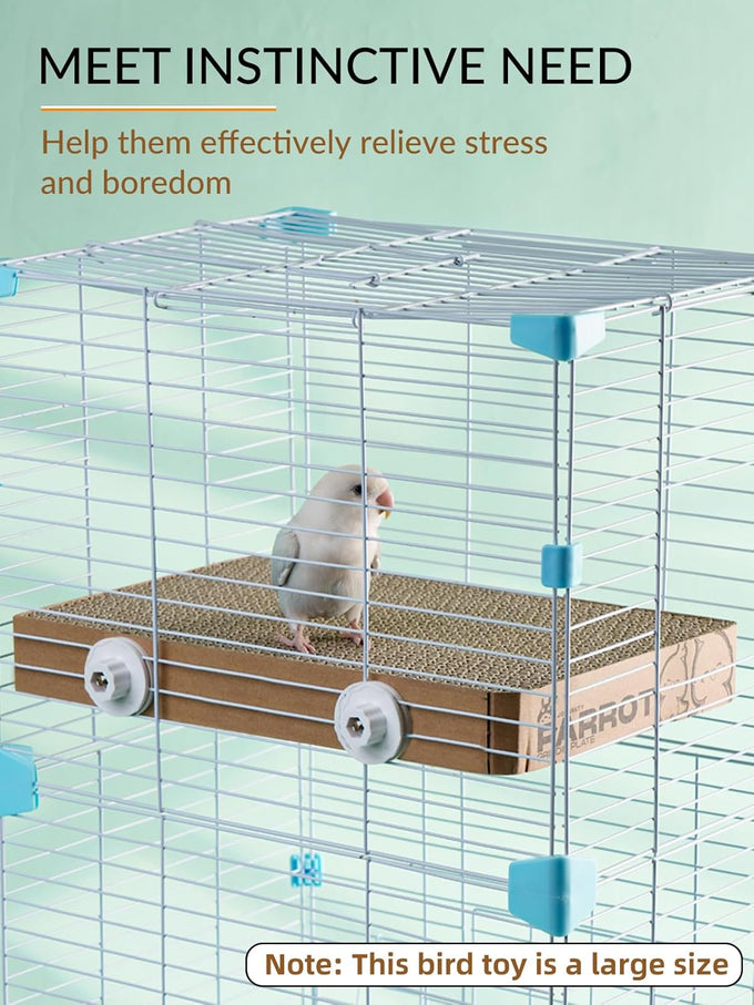 7.3 inch natural corrugated cardboard bird platform toy for parrots and small to medium-sized pet birds