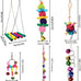 8 Pcs Parakeet Cockatiel Bird Toys Accessories Swing Wooden Perch Chewing Toy Set for Budgerigars Conures Love Birds Finches Budgies
