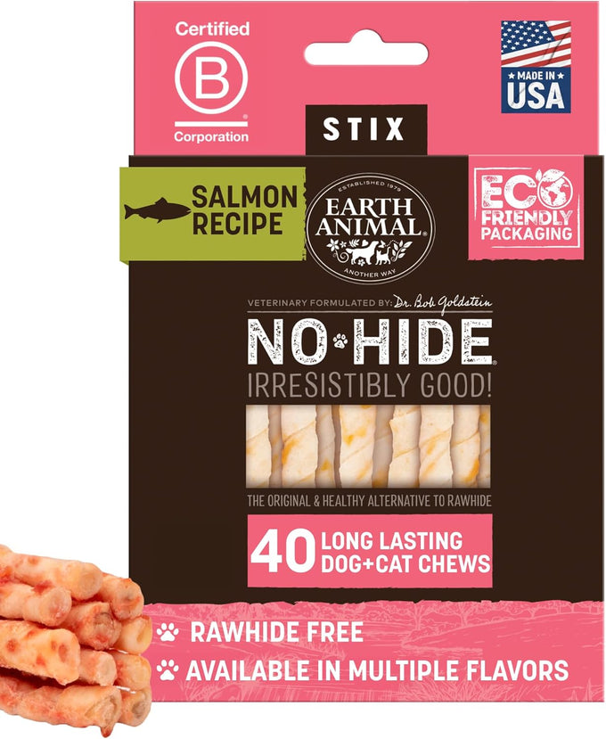 Earth Animal No Hide Stix for Small Dogs - 20 Count Value Pack, Rawhide Free, Chicken, All Natural Chew Sticks