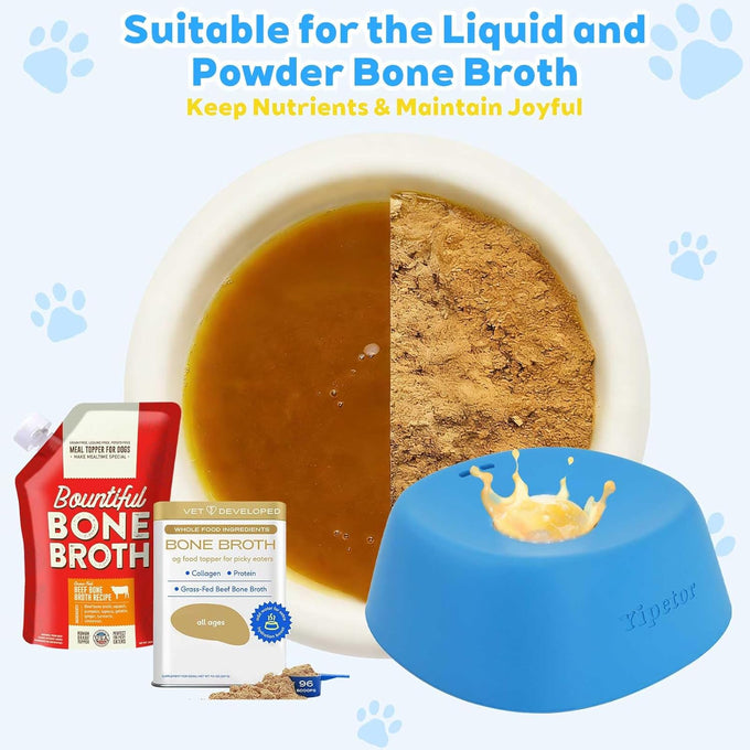 Yipetor 3/4 Cup Enrichment Ball-Roll Dog Lick Bowl for Large Medium Small Breeds Dietary Supplement