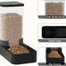 Automatic Cat Feeder and Water Dispenser Set for Small to Large Pets with 3.3L Capacity Black Feeding Bowls