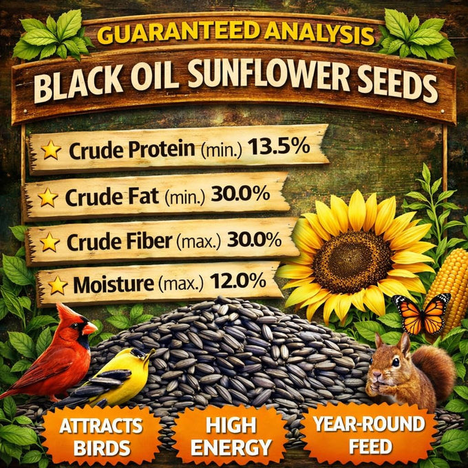 Office Roast Premium Black Sunflower Seeds 2 LB Bulk Pack for Backyard Bird Feeders High-Energy Songbird Food