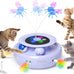 orsda automatic usb rechargeable 3-in-1 interactive cat toy with feathers and butterfly