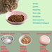 6-pack cat food bowls with non-slip feet, shallow relief, 5.5" wide, bpa-free, dishwasher safe