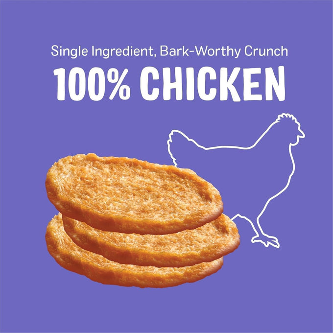 Three Dog Bakery Bark'N Crunch! Chicken Chips 4 oz Grain Free High Protein Treats for Dogs