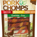 pork chomps roasted pork skin dog chews, 6 inch twists, 15 count - healthy, delicious, low fat, high protein
