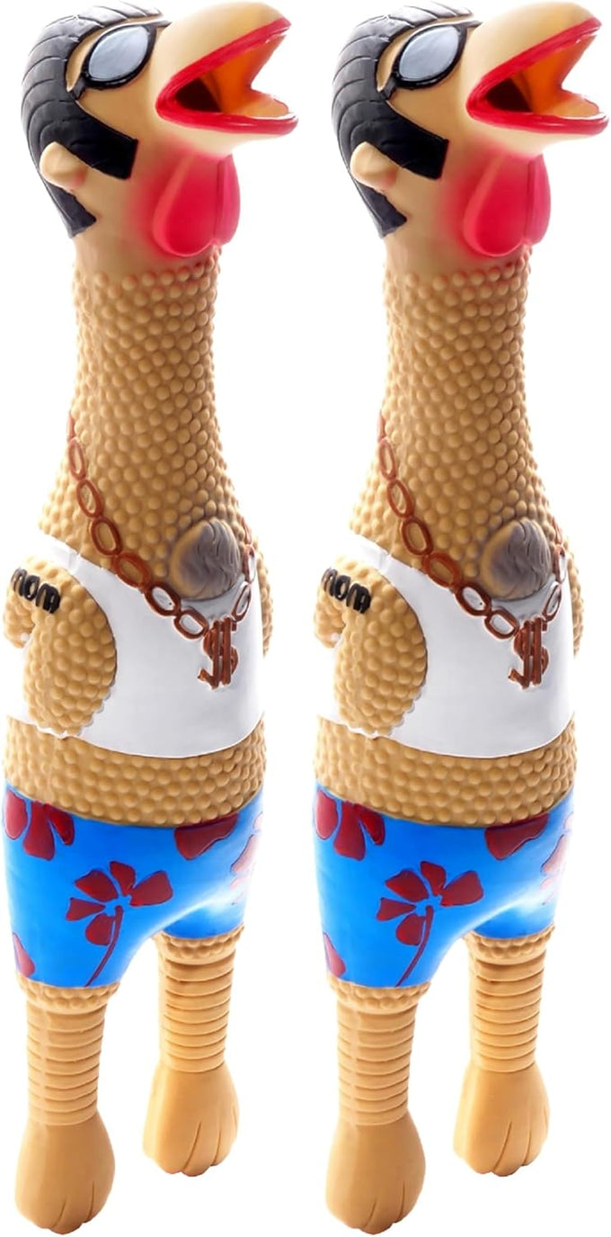 Outward Hound Charming Pet squawkers Earl latex rubber chicken dog toy funny large size