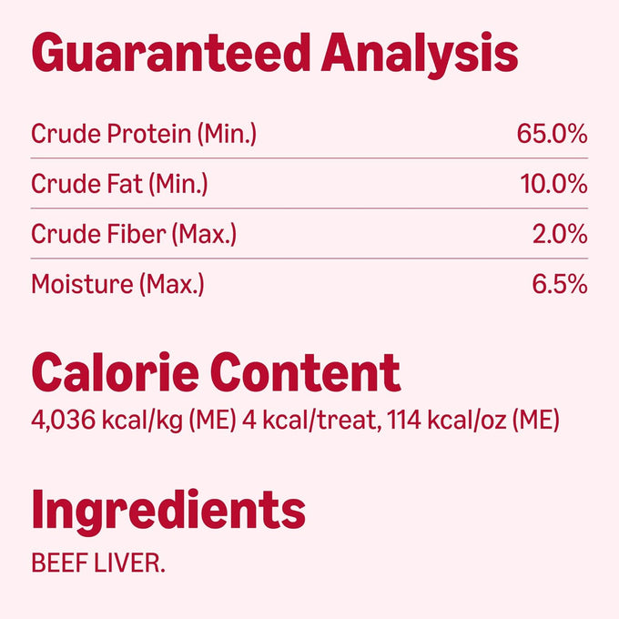 Amazon Basics Freeze-Dried Beef Liver Dog Treats, Grain-Free, 100% Real Beef Liver, 3.3 Ounce