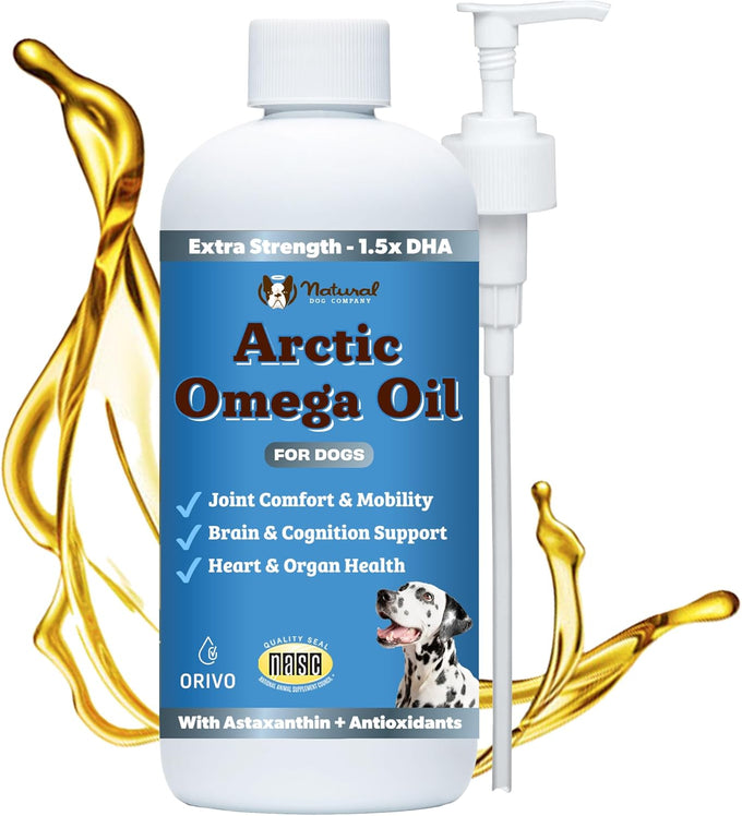 Natural Dog Company Wild Alaskan Salmon Oil Formula with Omega 3 for Dogs Supplement, Skin & Coat Oil 16 oz