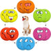 Hungdao 12-piece latex rubber squeaky dog toys, 6 colors, smile face emoticon, 100% safe for small medium pets