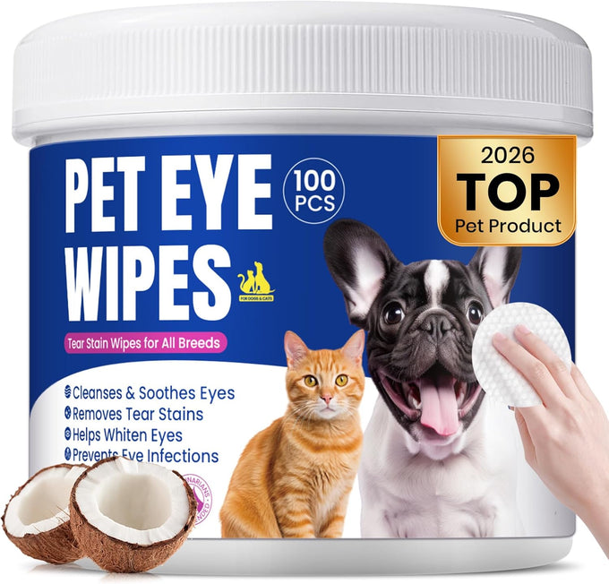No-Rinse Dog Dental Care Wipes, 50-Count, Safe for Cats & Dogs, Removes Plaque & Tartar, Natural Ingredients, Gentle Finger Wipes