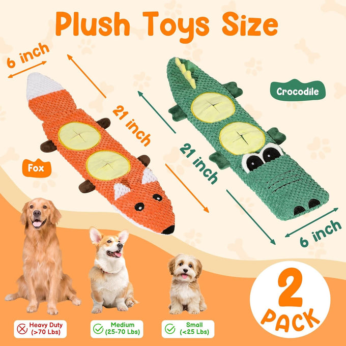 2 Pack Dog Toys for Aggressive Chewers - Interactive Dog Toys with Squeaker & No Stuffing