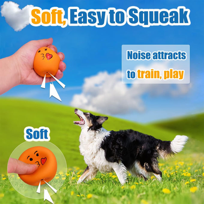 holyteed soft latex squeaky dog balls for medium breeds, 6pcs, 2.31*2.16