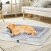 Large Orthopedic Dog Bed with Washable Memory Foam, Removable Cover, Waterproof and Anti-Slip, Grey
