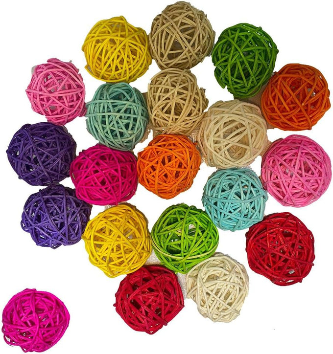 parrot chew toys 30pcs 1.2inch rattan wicker balls for parakeet conures hamsters bunny toys