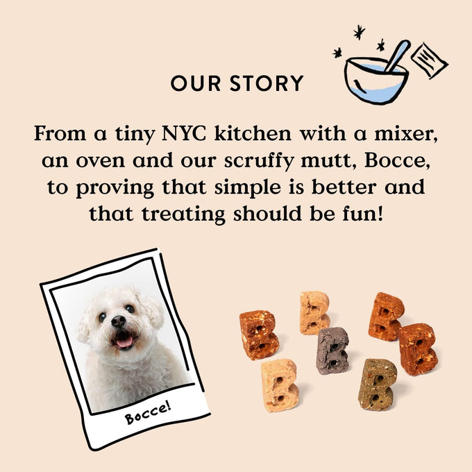 Wheat-free peanut butter and banana dog treats baked in USA with 9 natural ingredients