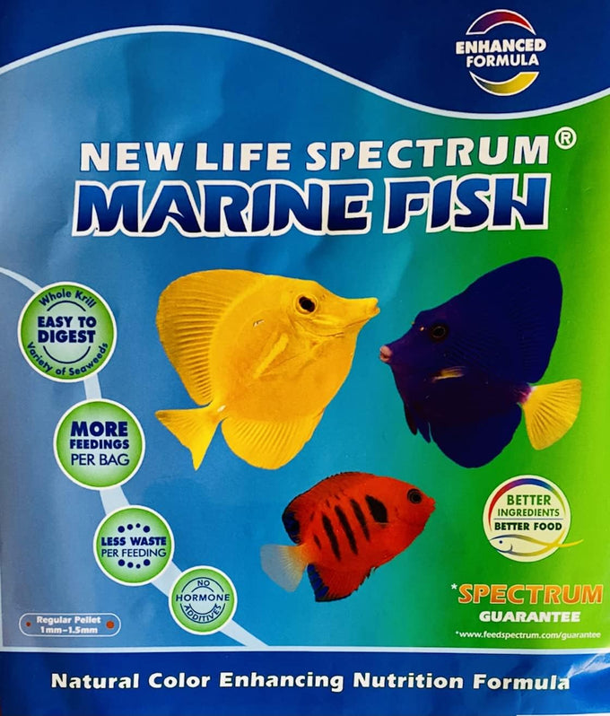 New Life Spectrum Naturox Series Marine Fish 600g 1mm Sinking Pellets USA Made