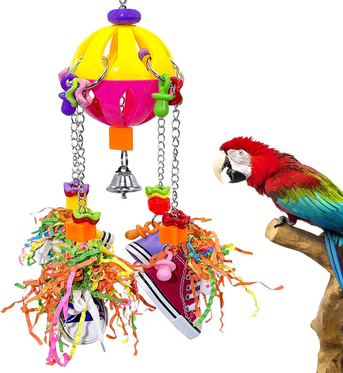 Parrot pullable colorful chew sneakers bird toys for amazons mini macaws african greys cockatoos conures cockatiels lovebirds parrotlet eclectus